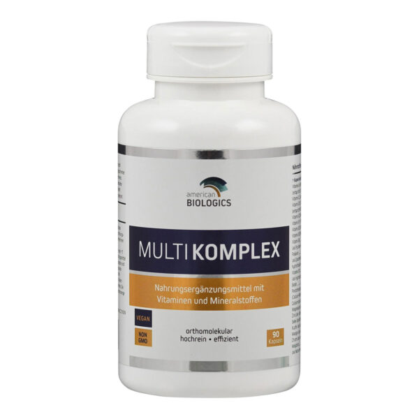 Multi Komplex ist ein hochreiner Nährstoffkomplex synergistisch aufeinander abgestimmter Vitamine, Mineralstoffe und Spurenelemente.