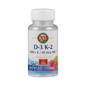 Unser Vitamin D3 K2 von KAL ist vegan, frei von Zusätzen, Glutenfrei und verzichtet auf Gentechnik. 1 Tablette am Tag, gleicht deinen Mangel aus