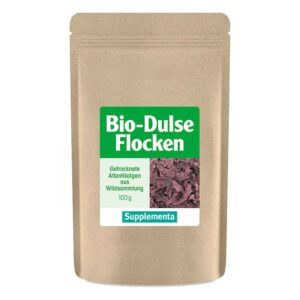 Diese Bio Dulse Flocken stammen aus kontrolliert biologischem Anbau und sind sowohl vegan als auch Frei von Gluten und Gentechnik.